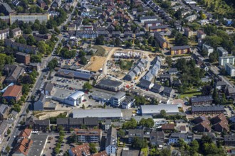 Aerial view, Horten C&A wasteland, new construction of 139 rental flats, Mörs, Ruhr area, North