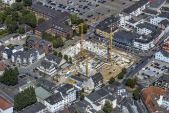 Aerial view, Horten C&A wasteland, new construction of 139 rental flats, Mörs, Ruhr area, North