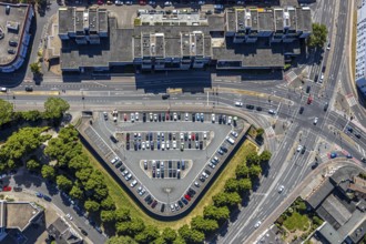 Aerial view, Wallzentrum, shopping centre, Neuer Wall, Rheinbergstraße, Unterwallstraße, car park