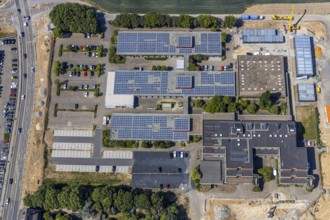 Aerial photography, Berufskolleg für Technik Mörs, Mörs, Ruhr area, North Rhine-Westphalia,