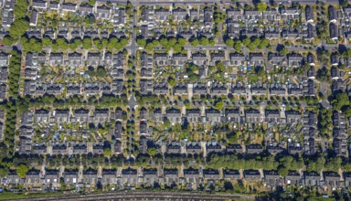 Aerial photograph, miners' housing estate Moseler Straße, Lippestraße, Marienburger Straße,