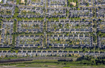 Aerial photograph, miners' housing estate Moseler Straße, Lippestraße, Marienburger Straße,