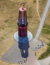Aerial photograph, Rheinpreussen spoil tip, Das Geleucht, pit lamp, art object by Otto Piene on the