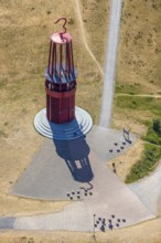 Aerial photograph, Rheinpreussen spoil tip, Das Geleucht, pit lamp, art object by Otto Piene on the