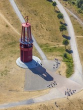 Aerial photograph, Rheinpreussen spoil tip, Das Geleucht, pit lamp, art object by Otto Piene on the