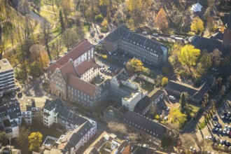 Aerial view, district court Mörs, Haagstraße, Mörs, Ruhr area, North Rhine-Westphalia, Germany,