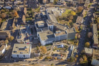 Aerial view, St. Josef Krankenhaus, Asberger Straße, Mörs, Ruhr area, North Rhine-Westphalia,