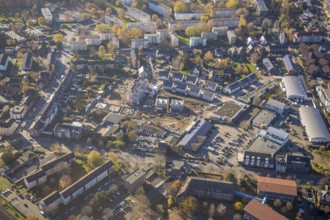 Aerial view, construction site, new housing estate Teutonenstraße, Mörs, Ruhr area, North