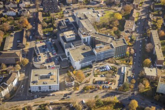 Aerial view, St. Josef Krankenhaus, Asberger Straße, Mörs, Ruhr area, North Rhine-Westphalia,