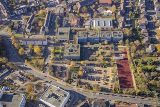 Aerial photo, Mercator Berufskolleg, Mörs, Ruhr area, North Rhine-Westphalia, Germany, An der