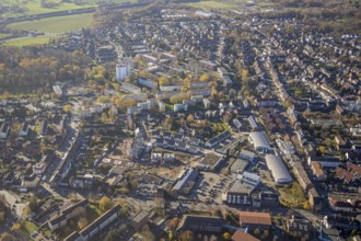 Aerial view, construction site, new housing estate Teutonenstraße, Mörs, Ruhr area, North