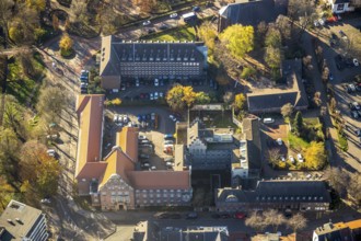 Aerial view, district court Mörs, Haagstraße, Mörs, Ruhr area, North Rhine-Westphalia, Germany,