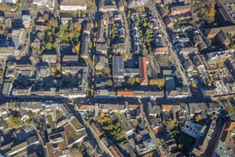 Aerial view, city centre view, roundabout Homberger Straße to Neuer Wall, Königlicher Hof, Mörs,