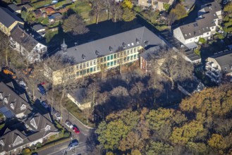 Aerial photo, GGS Uhrschule Meerbeck, Rheinkamp-Meerbeck, Mörs, Ruhr area, North Rhine-Westphalia,