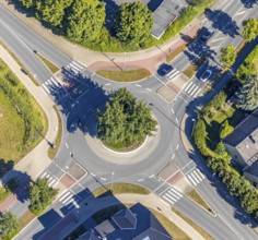 Aerial view, roundabout, Paradieser Weg, Ardeyweg, Senator-Schwarz-Ring, Soest, Soester Börde,