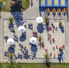 Aerial view, adventure pool, Aqua Spa and Aqua Fun Soest, outdoor pool, bathers, Soest, Soester