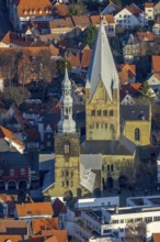 Aerial view, city centre view, old town, St. Petri Church Alde Kerke, St. Patrokli Cathedral,