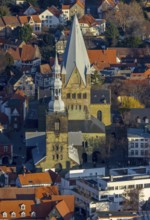 Aerial view, city centre view, old town, St. Petri Church Alde Kerke, St. Patrokli Cathedral,