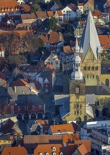 Aerial view, city centre view, old town, St. Petri Church Alde Kerke, St. Patrokli Cathedral,