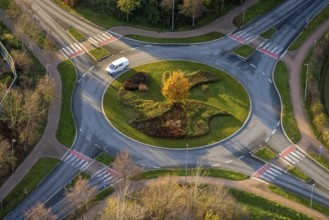 Aerial view, New roundabout Danziger Ring, Oestinghauser Straße, Soest, Soester Börde, North