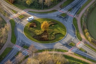 Aerial view, New roundabout Danziger Ring, Oestinghauser Straße, Soest, Soester Börde, North