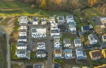 Aerial view, construction area Belgian Quarter, new residential area, Soest, Soester Börde, North