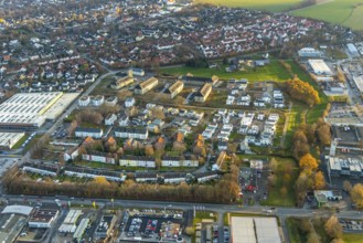 Aerial view, construction area Belgian Quarter, new residential area, Soest, Soester Börde, North