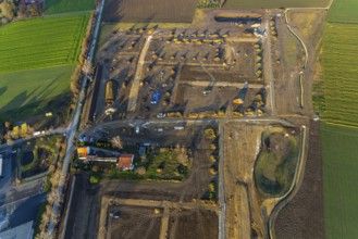 Aerial view, construction area Neuer Soester Norden, new residential neighbourhood, Danziger Ring,