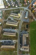 Aerial view, construction area Belgian Quarter, new residential area, Soest, Soester Börde, North