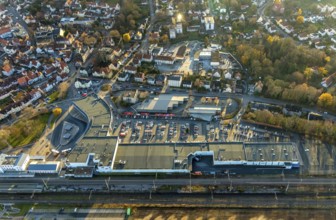 Aerial view, City Center shopping centre, Am Bahnhof, Soest, Soester Börde, North Rhine-Westphalia,