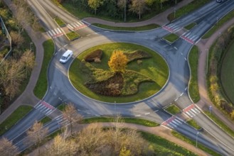Aerial view, New roundabout Danziger Ring, Oestinghauser Straße, Soest, Soester Börde, North
