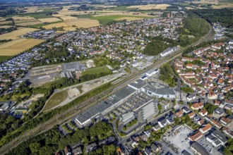 Aerial view, development area of the industrial wasteland at Teinenkamp in Soest, wasteland north