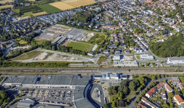 Aerial view, development area of the industrial wasteland at Teinenkamp in Soest, wasteland north
