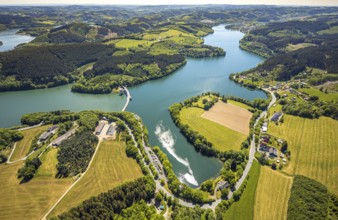 Aerial view, Lister dam, Meinerzhagen, Märkischer Kreis, Sauerland, North Rhine-Westphalia,