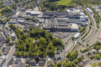 Aerial view, OTTO FUCHS metal processing company, Meinerzhagen railway station, Meinerzhagen,
