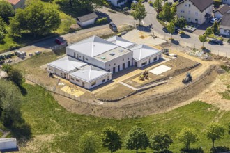 Aerial photo, new AWO kindergarten building, Im Brannten, Meinerzhagen, Märkischer Kreis,