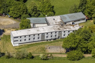 Aerial photograph, former Bergstrasse Youth Hostel, Meinerzhagen, Märkischer Kreis, Sauerland,