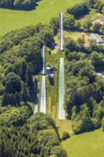 Aerial view, Meinhardusschanzen, ski resort, Meinerzhagen, Märkischer Kreis, Sauerland, North