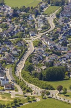 Aerial view, Fumberg Straße, Meinerzhagen, Märkischer Kreis, Sauerland, North Rhine-Westphalia,