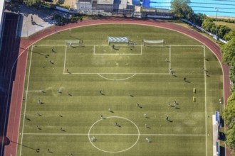Aerial photo, Baumhofstadion, training games, Niedersprockhövel, Sprockhövel, Ruhr area, North