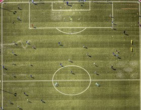 Aerial photo, Baumhofstadion, training games, Niedersprockhövel, Sprockhövel, Ruhr area, North