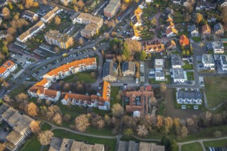 Aerial view, Construction site new building Landsknechtweg, Protestant day care centre