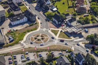 Aerial view, new roundabout Wuppertaler Straße, Niedersprockhövel, Sprockhövel, Ruhr area, North