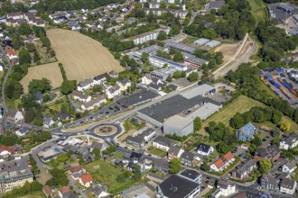 Aerial view, local view Niedersprockhövel, bypass road L70n between main road and Wuppertaler