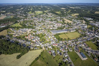 Aerial view, local view Niedersprockhövel, new building residential area Steinegge, Riepelsiepen,