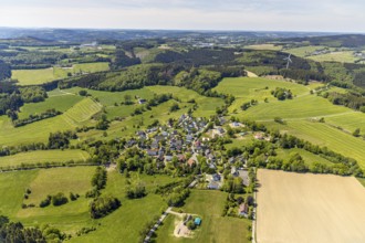 Aerial view, district Hardenberg, construction site residential houses, Meinerzhagen, Märkischer
