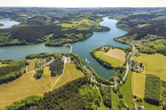 Aerial view, Lister dam, Meinerzhagen, Märkischer Kreis, Sauerland, North Rhine-Westphalia,