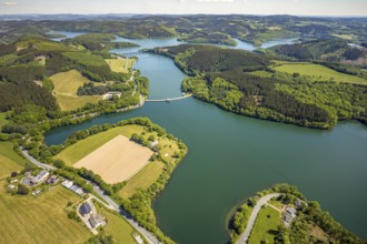 Aerial view, Lister dam, Meinerzhagen, Märkischer Kreis, Sauerland, North Rhine-Westphalia,