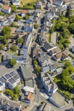 Aerial photograph, shopping street Hauptstraße, Soziales Bürgerzentrum Meinerzhagen e.V.