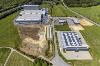 Aerial view, Grünewald industrial estate, OTTO FUCHS Surface Technology GmbH & Co. KG,